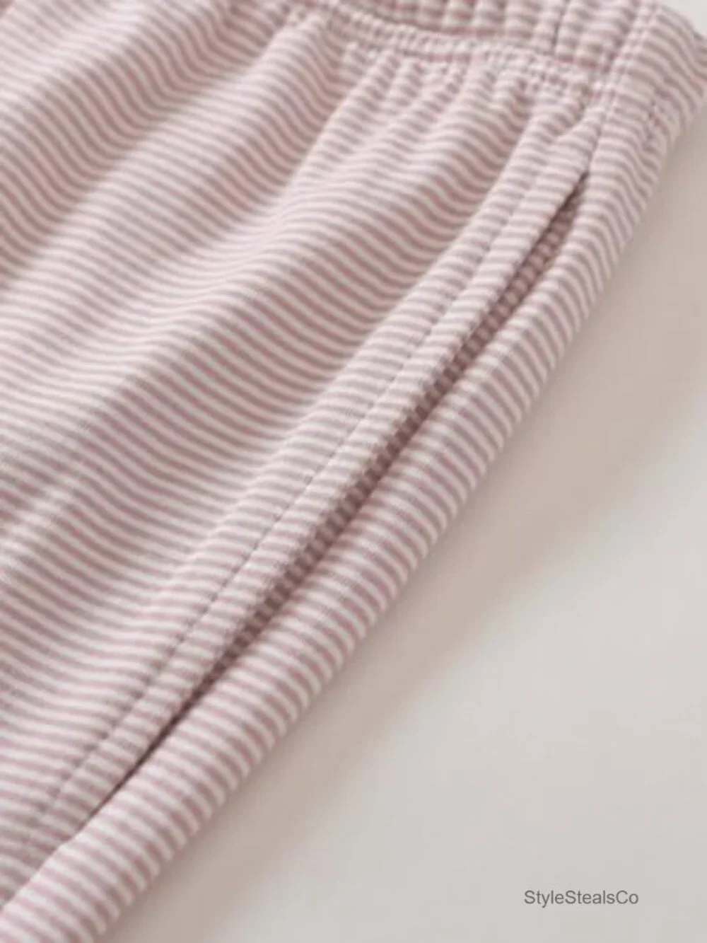 Petite Cotton Knit Striped Pajama Pants with Pockets